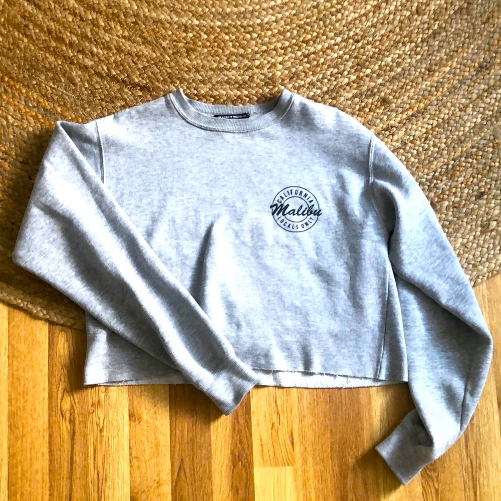 "California Breeze: Brandy Melville Malibu Grey Crewneck (Size Small)"